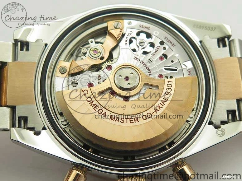 0212 Thermal Speedmaster ’57 Co-Axial SS RG OMF 1:1 Best Edition White Dial On SS RG Bracelet A9300 (Free Leather Strap) 8074